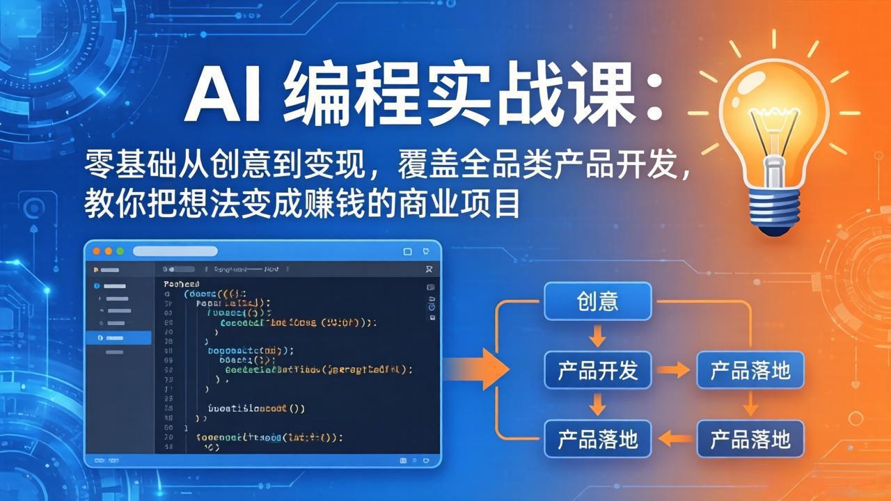 AI编程实战课-第三期-5月3更新：零基础从创意到变现，覆盖全品类产品开发，把想法变成赚钱项目采购|汽车产业|汽车配件|机加工企业家交流社群中心