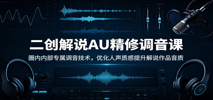 二创解说AU精修调音课:圈内内部专属调音技术,优化人声质感提升解说作品音质采购|汽车产业|汽车配件|机加工企业家交流社群中心