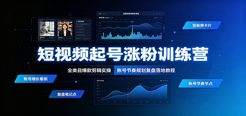 短视频起号涨粉训练营：全类目爆款剪辑实操，账号节奏规划复盘落地教程采购|汽车产业|汽车配件|机加工企业家交流社群中心