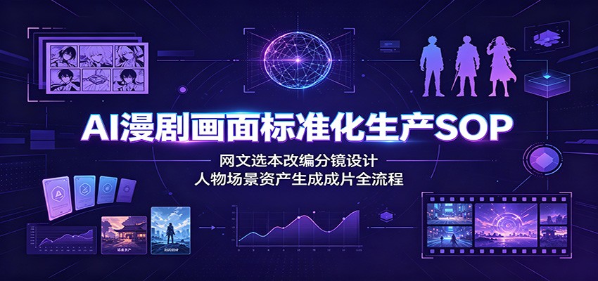 AI漫剧画面标准化生产SOP:网文选本改编分镜设计,人物场景资产生成成片全流程采购|汽车产业|汽车配件|机加工企业家交流社群中心