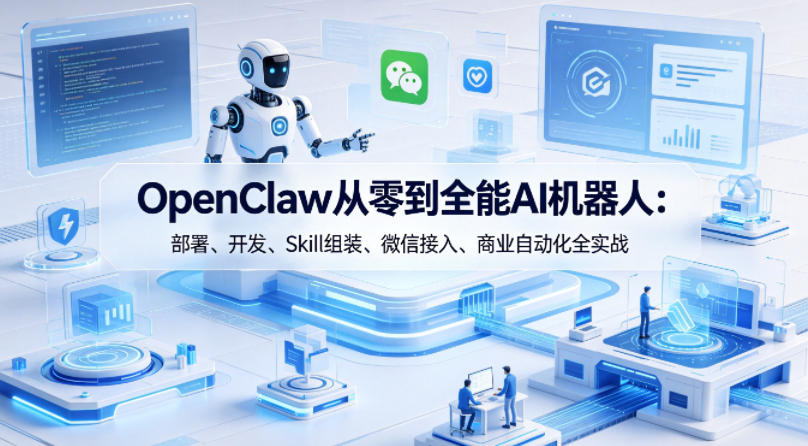 OpenClaw从零到全能AI机器人：部署、开发、Skill组装、微信接入、商业自动化全实战采购|汽车产业|汽车配件|机加工企业家交流社群中心