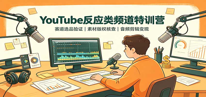 YouTube反应类频道特训营：赛道选品验证，素材版权核查，音频剪辑变现采购|汽车产业|汽车配件|机加工企业家交流社群中心