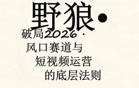 野狼团队·多平台实操运营课，覆盖AI口播、服装、好物、漫剪等热门玩法(更新4月29日)采购|汽车产业|汽车配件|机加工企业家交流社群中心