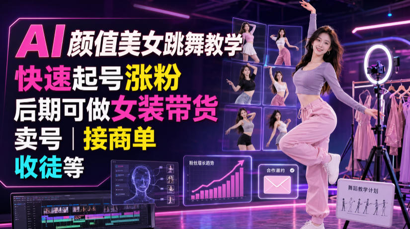 AI颜值美女跳舞教学,快速起号涨粉,后期可做女装带货,卖号,接商单,收徒等采购|汽车产业|汽车配件|机加工企业家交流社群中心