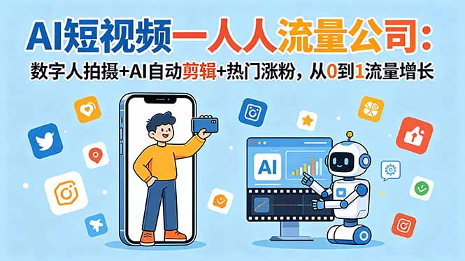 AI短视频一人流量公司：数字人拍摄+AI自动剪辑+热门涨粉，从0到1流量增长采购|汽车产业|汽车配件|机加工企业家交流社群中心