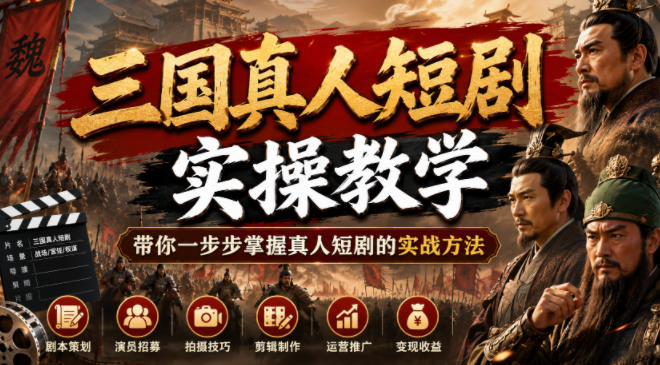 三国真人短剧实操教学,带你一步步掌握真人短剧的实战方法采购|汽车产业|汽车配件|机加工企业家交流社群中心