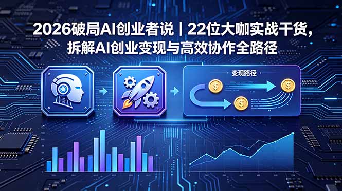 2026 破局 AI 创业者说|22 位大咖实战干货,拆解 AI 创业变现与高效协作全路径采购|汽车产业|汽车配件|机加工企业家交流社群中心