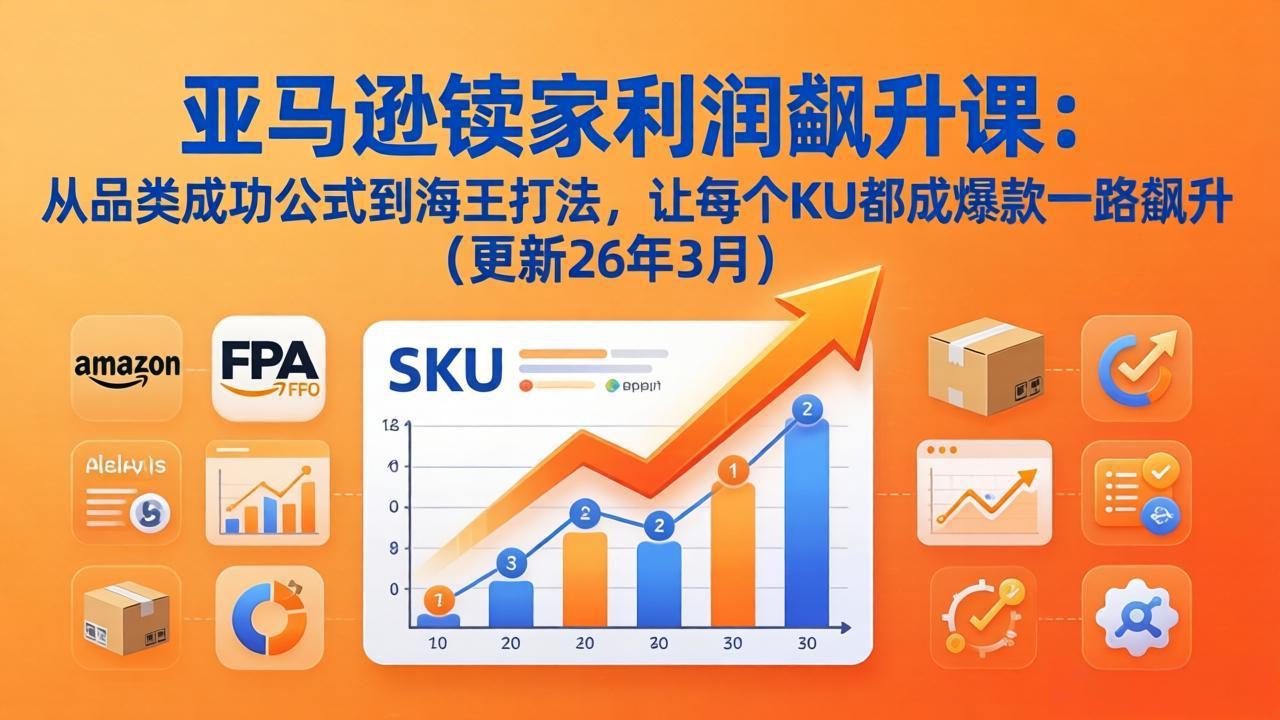 亚马逊卖家利润飙升课：从品类成功公式到海王打法，让每个SKU都成爆款一路飙升(更新26年3月采购|汽车产业|汽车配件|机加工企业家交流社群中心