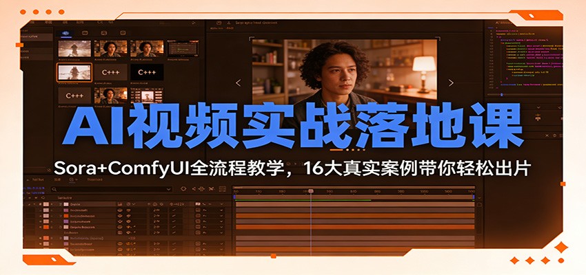 AI视频实战落地课：Sora+ComfyUI全流程教学，16大真实案例带你轻松出片采购|汽车产业|汽车配件|机加工蚂蚁智酷企业交流社群中心