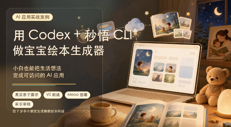 AI应用实战案例,用Codex+秒悟CLl做宝宝绘本生成器,小白也能把生活想法变成可访问的AI应用采购|汽车产业|汽车配件|机加工企业家交流社群中心