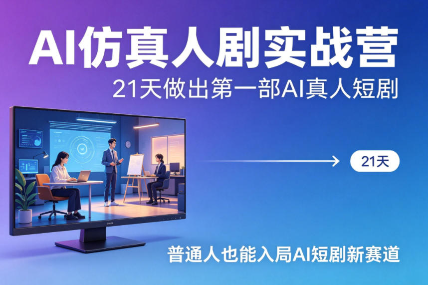 AI仿真人剧实战营，21天做出第一部AI真人短剧，普通人也能入局AI短剧新赛道(更新)采购|汽车产业|汽车配件|机加工企业家交流社群中心