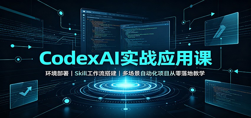 CodexAI实战应用课：环境部署Skill工作流搭建，多场景自动化项目从零落地教学采购|汽车产业|汽车配件|机加工企业家交流社群中心