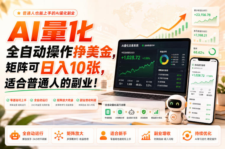 AI量化全自动操作挣美金,矩阵可日入10张,适合普通人的副业!【揭秘】采购|汽车产业|汽车配件|机加工企业家交流社群中心