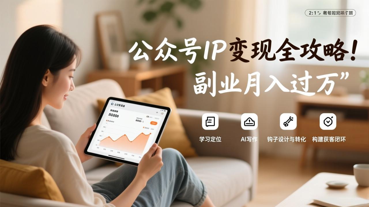 公众号IP变现全攻略，学习定位、AI写作、钩子设计与转化，构建获客闭环，副业月入过万采购|汽车产业|汽车配件|机加工蚂蚁智酷企业交流社群中心