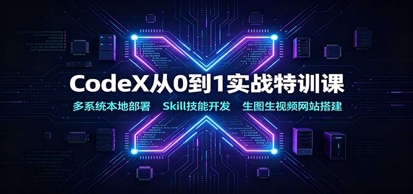 CodeX从0到1实战特训课：多系统本地部署，Skill技能开发，生图生视频网站搭建采购|汽车产业|汽车配件|机加工企业家交流社群中心