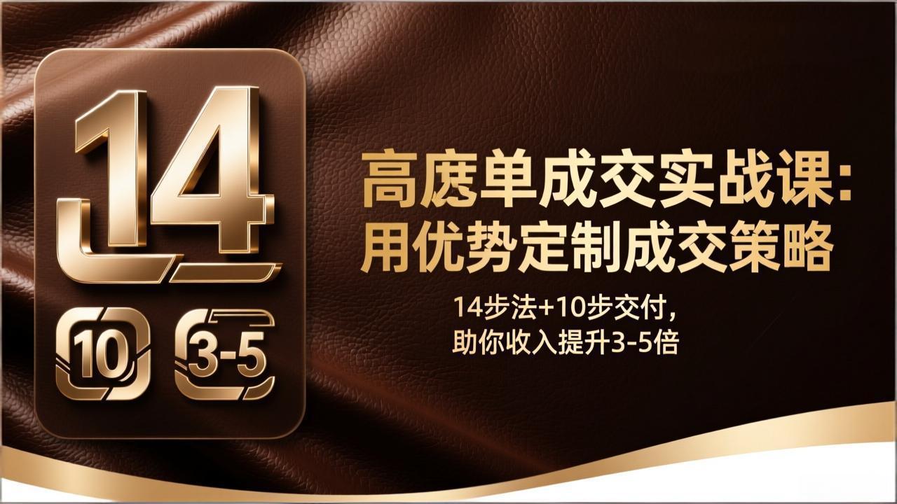 高客单成交实战课：用优势定制成交策略，14步法+10步交付，助你收入提升3-5倍采购|汽车产业|汽车配件|机加工蚂蚁智酷企业交流社群中心
