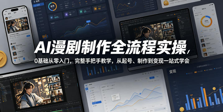 AI漫剧制作全流程实操，0基础从零入门，完整手把手教学，从起号、制作到变现一站式学会采购|汽车产业|汽车配件|机加工企业家交流社群中心