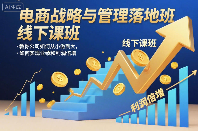 电商战略与管理落地班线下课,教你公司如何从小做到大,如何实现业绩和利润倍增【录音】采购|汽车产业|汽车配件|机加工蚂蚁智酷企业交流社群中心