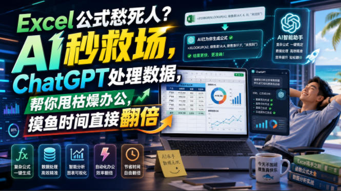 Excel公式愁死人？AI秒救场，ChatGPT处理数据，帮你甩枯燥办公，摸鱼时间直接翻倍【原创双语字幕】采购|汽车产业|汽车配件|机加工企业家交流社群中心