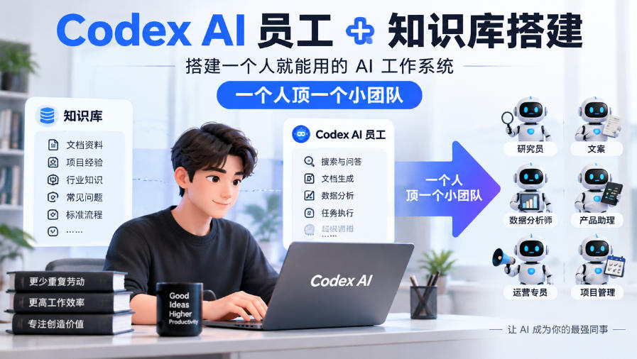 Codex AI员工+知识库搭建,搭建一个人就能用的AI工作系统,一个人顶一个小团队采购|汽车产业|汽车配件|机加工企业家交流社群中心