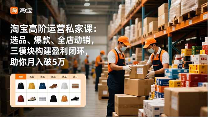 淘宝高阶运营私家课：选品、爆款、全店动销，三模块构建盈利闭环，助你月入破5万(更新12月采购|汽车产业|汽车配件|机加工蚂蚁智酷企业交流社群中心