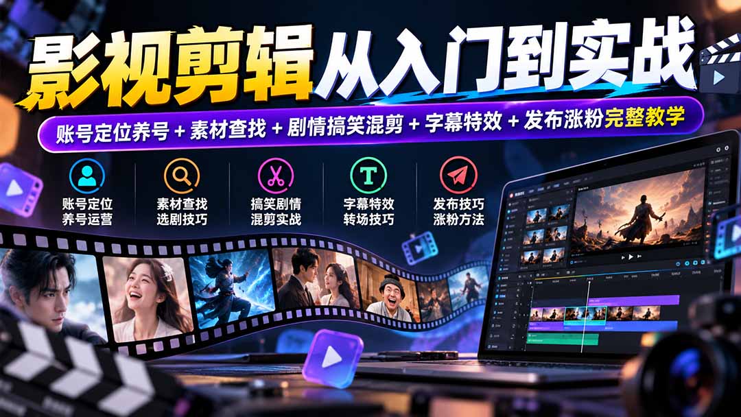 影视剪辑从入门到实战:账号定位养号+素材查找+剧情搞笑混剪+字幕特效+发布涨粉完整教学采购|汽车产业|汽车配件|机加工企业家交流社群中心