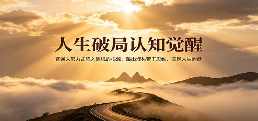 人生破局认知觉醒，普通人努力却陷入困境的根源，跳出埋头苦干思维，实现人生翻盘采购|汽车产业|汽车配件|机加工企业家交流社群中心