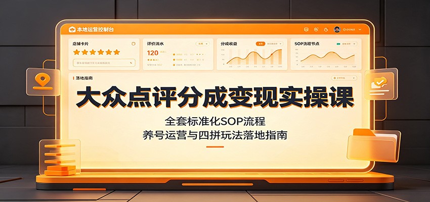 大众点评分成变现实操课：全套标准化SOP流程，养号运营与四拼玩法落地指南采购|汽车产业|汽车配件|机加工企业家交流社群中心