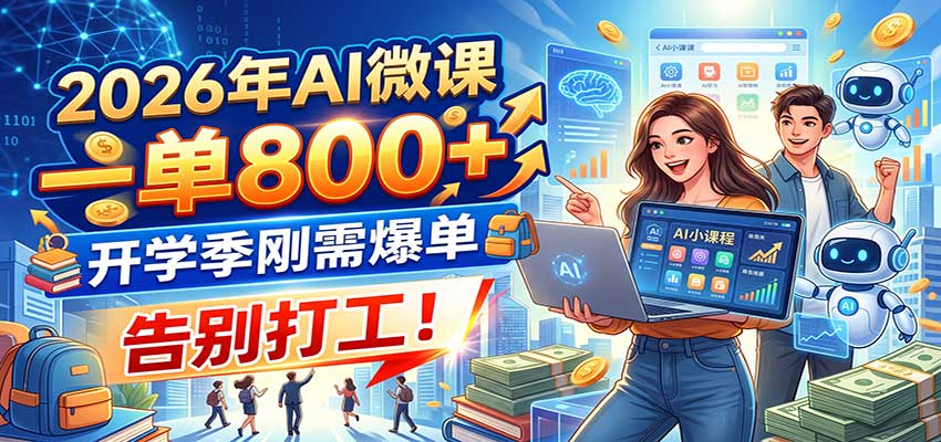 2026年AI微课,一单800+,开学季刚需爆单,告别打工!采购|汽车产业|汽车配件|机加工企业家交流社群中心