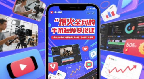 爆火全网的手机短视频变现课，0基础教你拍摄剪辑涨粉运营变现，用一部手机挣钱采购|汽车产业|汽车配件|机加工蚂蚁智酷企业交流社群中心