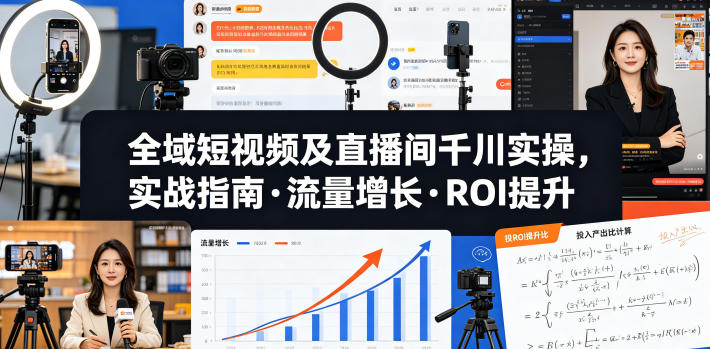 全域短视频及直播间千川实操,实战指南·流量增长·ROI提升(更新)采购|汽车产业|汽车配件|机加工企业家交流社群中心