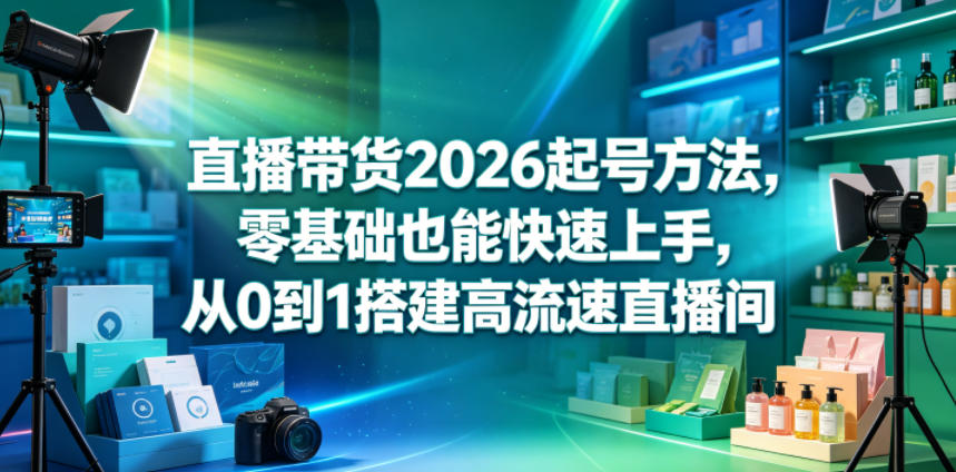 直播带货2026起号方法,零基础也能快速上手,从0到1搭建高流速直播间采购|汽车产业|汽车配件|机加工企业家交流社群中心
