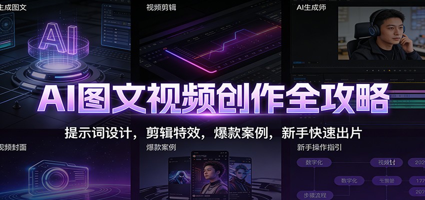 AI图文视频创作全攻略：提示词设计，剪辑特效，爆款案例，新手快速出片采购|汽车产业|汽车配件|机加工蚂蚁智酷企业交流社群中心