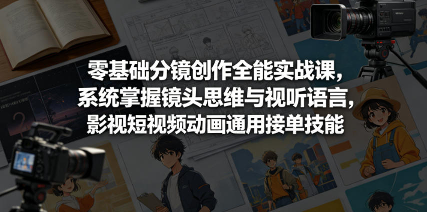 零基础分镜创作全能实战课，系统掌握镜头思维与视听语言，影视短视频动画通用接单技能采购|汽车产业|汽车配件|机加工企业家交流社群中心