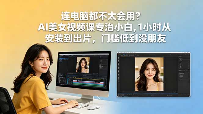 连电脑都不太会用？AI美女视频课专治小白，1小时从安装到出片，门槛低到没朋友采购|汽车产业|汽车配件|机加工企业家交流社群中心