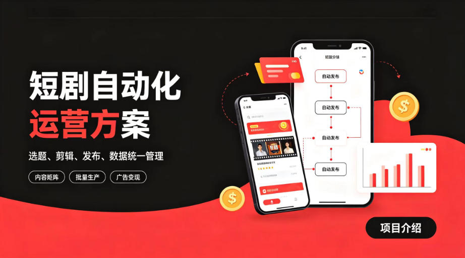 快手全自动短剧矩阵项目｜自动化分发，流量持续变现【揭秘】采购|汽车产业|汽车配件|机加工企业家交流社群中心