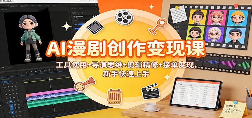 AI漫剧创作变现课:工具使用+导演思维+剪辑精修+接单变现,新手快速上手采购|汽车产业|汽车配件|机加工蚂蚁智酷企业交流社群中心