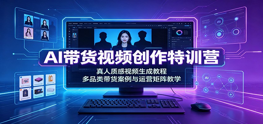AI带货视频创作特训营：真人质感视频生成教程，多品类带货案例与运营矩阵教学采购|汽车产业|汽车配件|机加工企业家交流社群中心