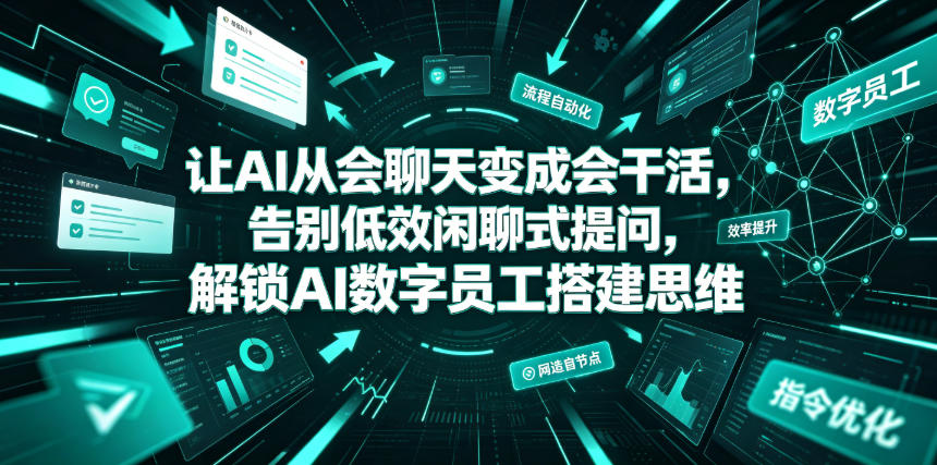 让AI从会聊天变成会干活，告别低效闲聊式提问，解锁AI数字员工搭建思维采购|汽车产业|汽车配件|机加工企业家交流社群中心