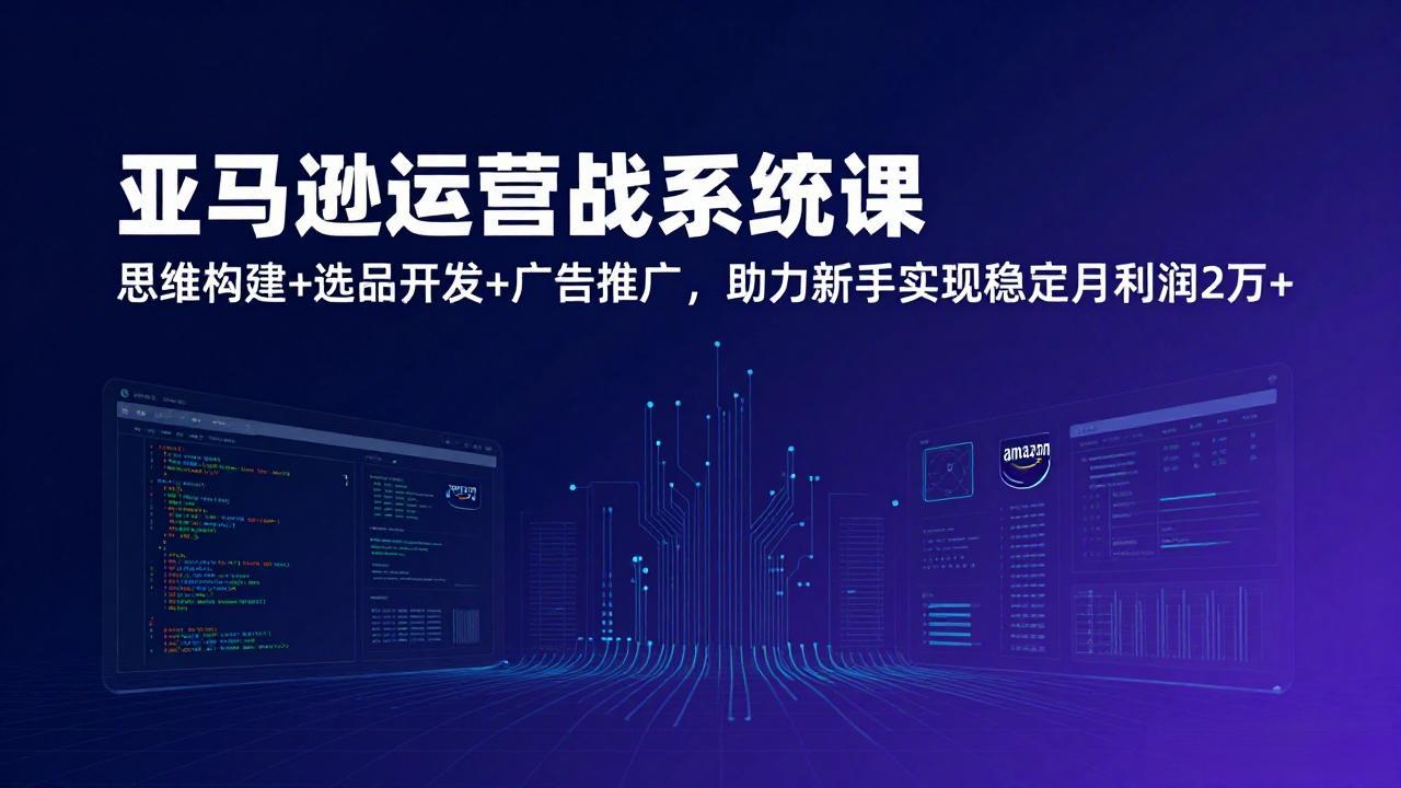 亚马逊运营实战系统课，思维构建+选品开发+广告推广，助力新手实现稳定月利润2万+(更新采购|汽车产业|汽车配件|机加工蚂蚁智酷企业交流社群中心