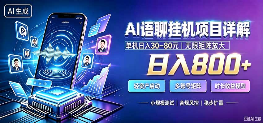 AI语聊挂机,日入800+,适用个人副业,工作室矩阵操作采购|汽车产业|汽车配件|机加工企业家交流社群中心