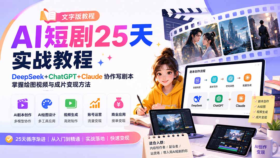 AI短剧25天实战教程(文字版教程采购|汽车产业|汽车配件|机加工企业家交流社群中心