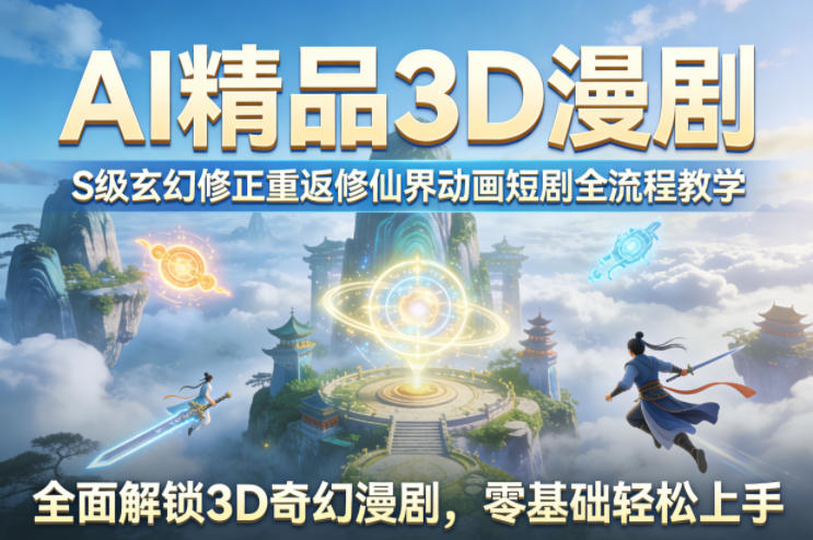 AI精品3D漫剧S级玄幻修正重返修仙界动画短剧全流程教学，全面解锁3D奇幻漫剧，零基础轻松上手采购|汽车产业|汽车配件|机加工企业家交流社群中心