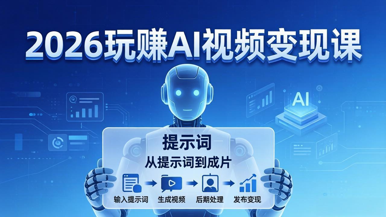 2026玩赚AI视频变现课:掌握 AI 视频全流程技能,从提示词到成片高效产出采购|汽车产业|汽车配件|机加工企业家交流社群中心