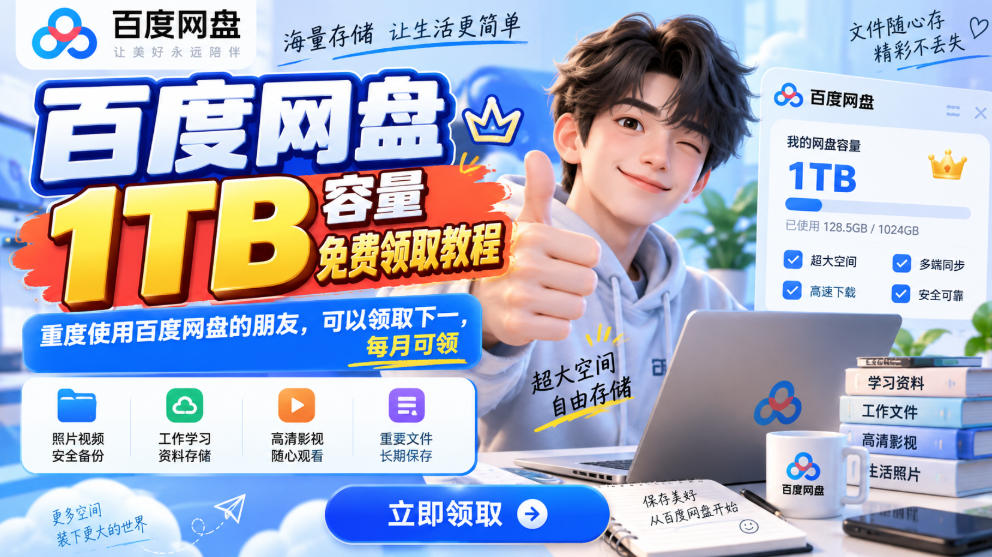 百度网盘1TB容量免费领取教程,重度使用百度网盘的朋友,可以领取下一,每月可领采购|汽车产业|汽车配件|机加工企业家交流社群中心