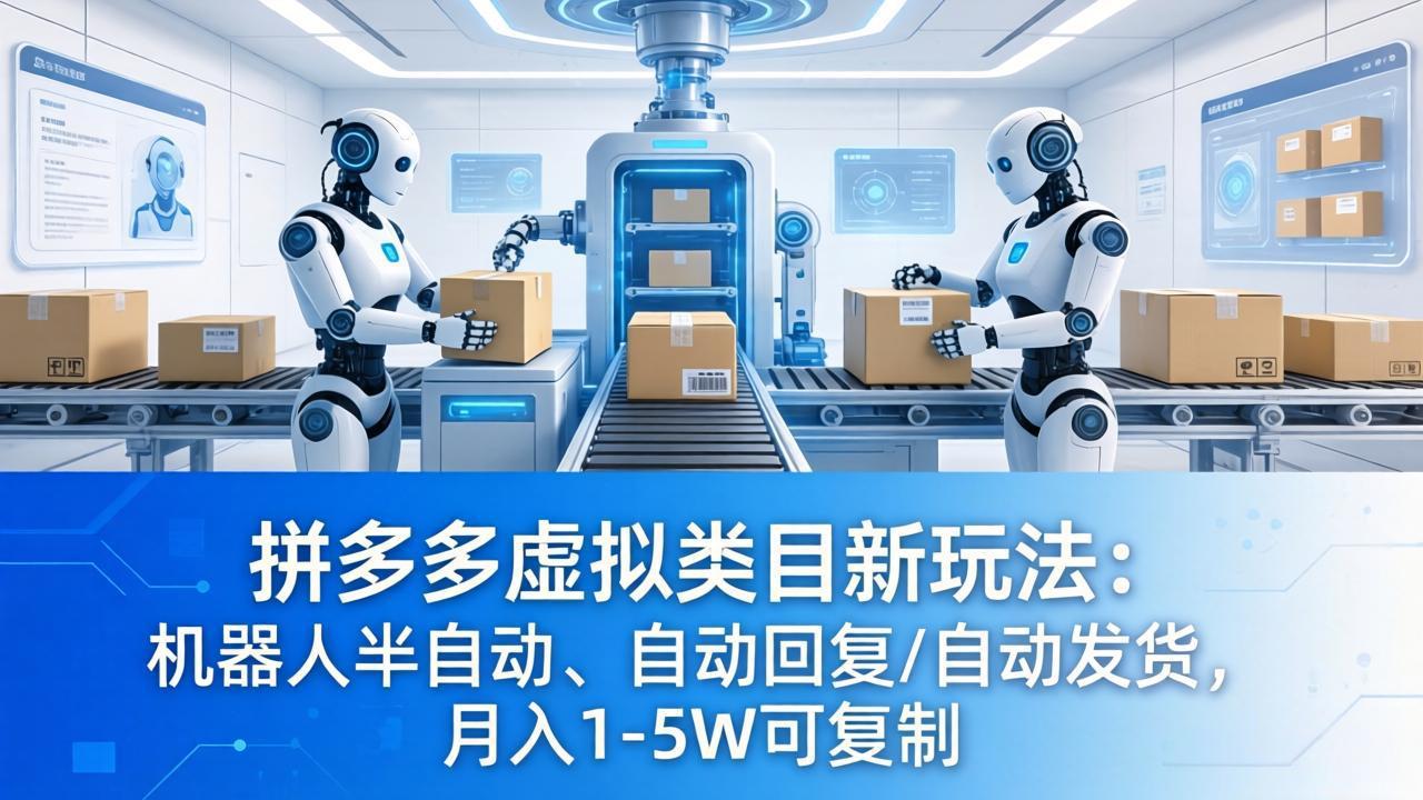 拼多多虚拟类目新玩法：机器人半自动、自动回复 /自动发货，月入 1-5W 可复制采购|汽车产业|汽车配件|机加工企业家交流社群中心