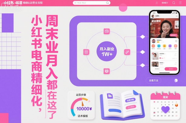 小红书电商精细化运营全流程，周末副业月入1W+，全套方法都在这了采购|汽车产业|汽车配件|机加工蚂蚁智酷企业交流社群中心