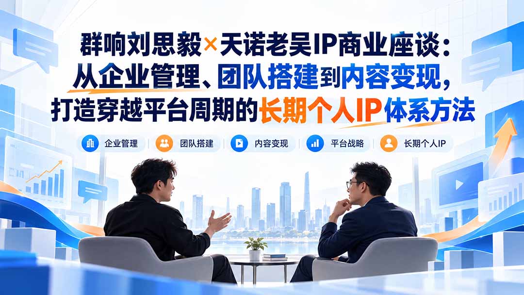 群响刘思毅×天诺老吴IP商业座谈：从企业管理、团队搭建到内容变现，打造穿越平台周期的长期个人IP体系方法采购|汽车产业|汽车配件|机加工企业家交流社群中心