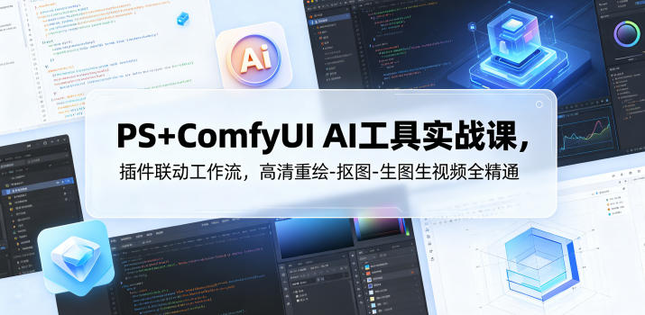 PS+ComfyUI AI工具实战课,插件联动工作流,高清重绘-抠图-生图生视频全精通采购|汽车产业|汽车配件|机加工企业家交流社群中心