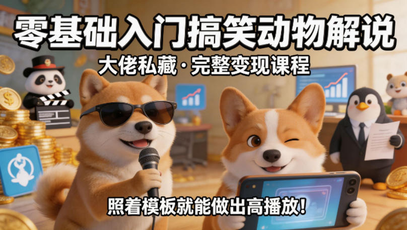 零基础入门搞笑动物解说，大佬私藏完整变现课程，照着模板就能做出高播放采购|汽车产业|汽车配件|机加工企业家交流社群中心
